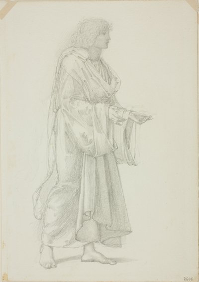 Zahalená stojící mužská postava od Sir Edward Burne Jones