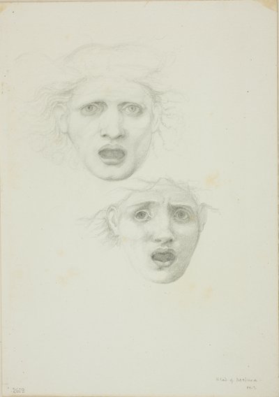 Vedoucí Medusy, dvě studie pro Rondanini Medusa od Sir Edward Burne Jones