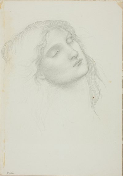 Hlava ženy se zavřenýma očima od Sir Edward Burne Jones