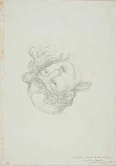 Odraz hlavy, studie pro Mirror of Venus od Sir Edward Burne Jones