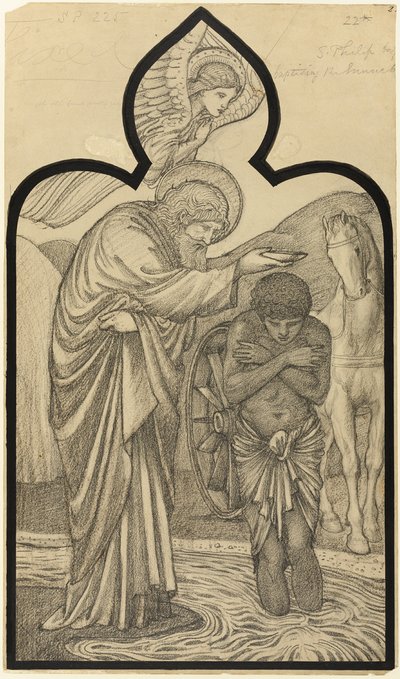 Svatý Filip křtí eunucha od Sir Edward Burne Jones