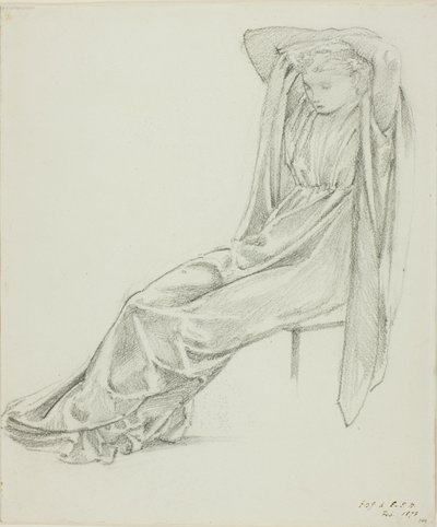 Sedící ženská postava od Sir Edward Burne Jones