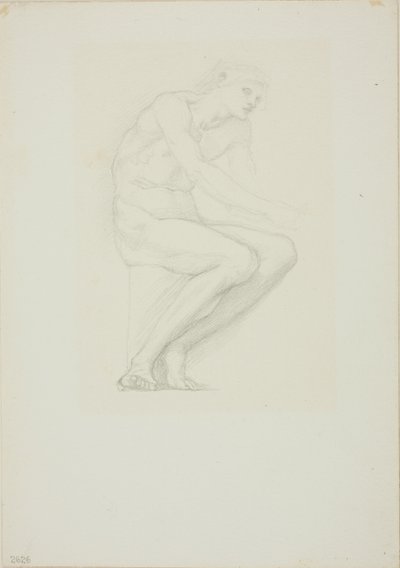 Sedící mužský akt od Sir Edward Burne Jones