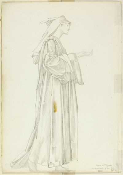 Studie Poutníka pro Romaunta z Růže od Sir Edward Burne Jones