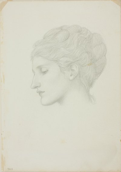 Hlava ženy z profilu vlevo od Sir Edward Burne Jones