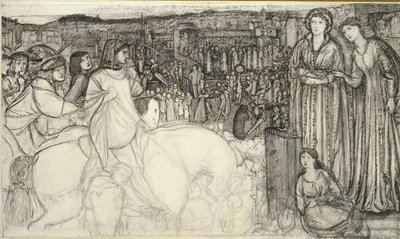 Gualdrada Donati představuje svou dceru Buondelmente, 50. léta 19. století od Sir Edward Coley Burne Jones