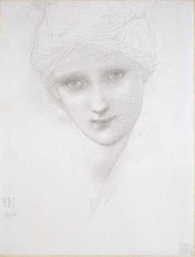 Hlava ženy, 1890 od Sir Edward Coley Burne Jones