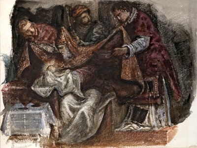 Studie z Tintorettovy obřízky ve Scuola Grande di San Rocco, 1862 od Sir Edward Coley Burne Jones