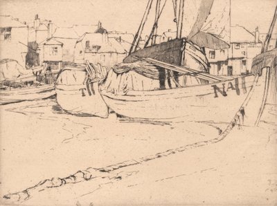 Lodě na Seine, St. Ives, Cornwall od Sir Frank Short