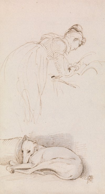 Studie ženy a chrta od Sir George Hayter
