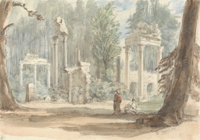 Ruiny z Leptis Magna, jak se objevily v Royal Park ve Virginia Water od Sir George Hayter