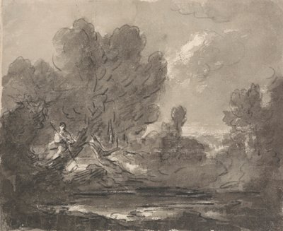 Postava ve stromě u rybníka od Sir George Howland Beaumont seventh Baronet