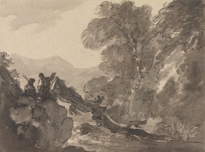 Romantická krajina od Sir George Howland Beaumont seventh Baronet