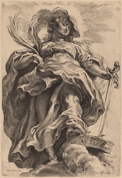 Svatá Kateřina v oblacích od Sir Peter Paul Rubens