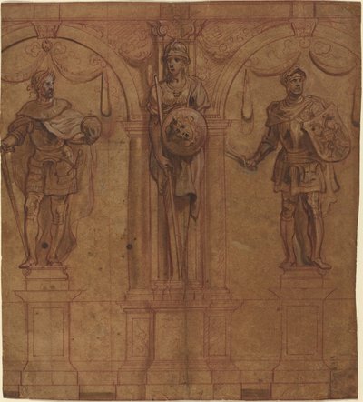Rudolf I. a Albert I. s Pallasem od Sir Peter Paul Rubens and Theodoor van Thulden