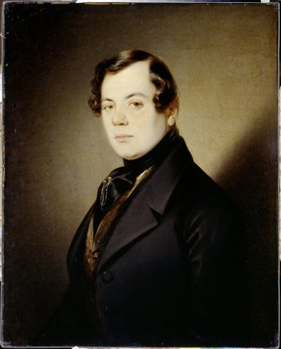Portrét básníka Vladimíra Grigorijeviče Benediktova (1807-1873) (Portrét básníka Vladimira G. Benediktova) - Peinture de Sandor Kozina (1808-1873), huile sur toile (67x54 cm), cca 1840 - Pamětní muzeum A. Puškina, St. . Petrohrad (Rusko) od Sándor Kozina