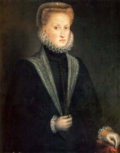 Anna Rakouská, královna choť Filipa II Španělska a Portugalska, 1573. od Sofonisba Anguissola