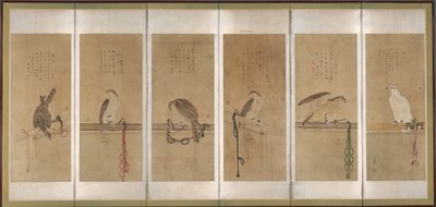 Tethered Hawks, před rokem 1606. od Soga Chokuan