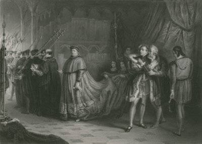 Spor Wolseyho a Buckinghama, král Jindřich VIII. od Solomon Alexander Hart