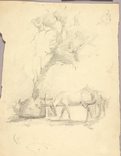 Koně a strom od Solon H. Borglum
