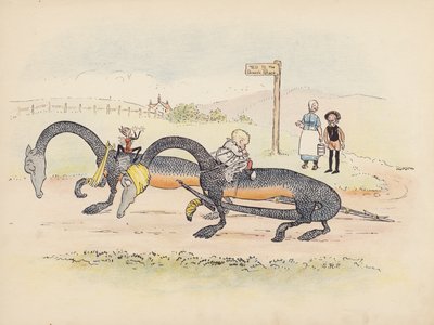 Ilustrace k Malým dvojčatům od S. Rosamond Praeger (barevná litografie) od Sophia Rosamond Praeger