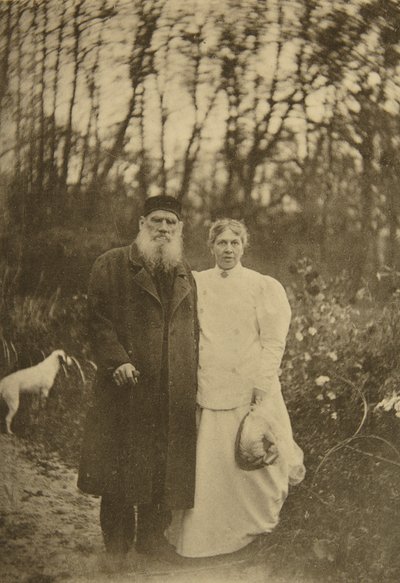 Ruský autor Leo Tolstoy a jeho manželka Sophia Tolstaya, Rusko, 1895 od Sophia Andreevna Tolstaya