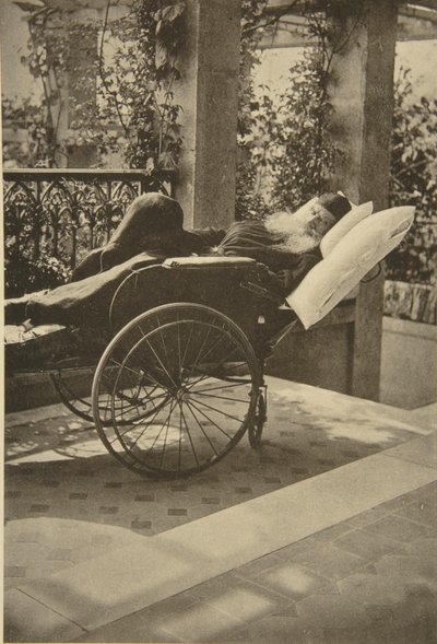 Ruský spisovatel Leo Tolstoj se zotavuje v Gaspra, Krym, Rusko, 1902. od Sophia Andreevna Tolstaya