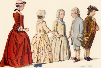 Dětský oděv za vlády královny Anny, Jiřího I., II. a III. 1702-1790, 1903, 1937. od Sophie B. Steel