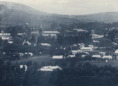 Pretoria, pohled z ptačí perspektivy z Daaspoort Hill (černobílá fotografie) od South African Photographer