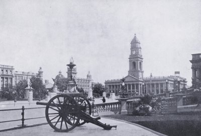 Městské zahrady, zobrazující poštu, Durban (černobílá fotografie) od South African Photographer