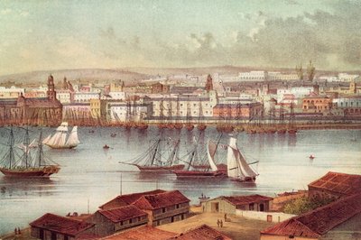 Pohled na Havanu, Kuba, polovina 19. století od American School