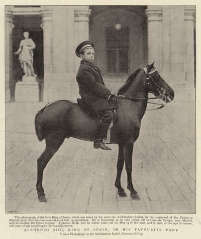 Alfonso XIII., španělský král, na svém oblíbeném poníkovi od Spanish Photographer