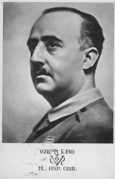 Francisco Franco, španělský generál a diktátor (čb fotografie) od Spanish Photographer