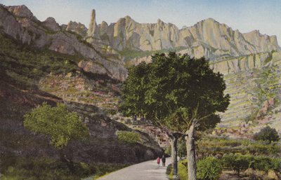 Montserrat: La muntanya des de la carretera de Monistrol; La Montana ze silnice Monistrol (barevné foto) od Spanish Photographer