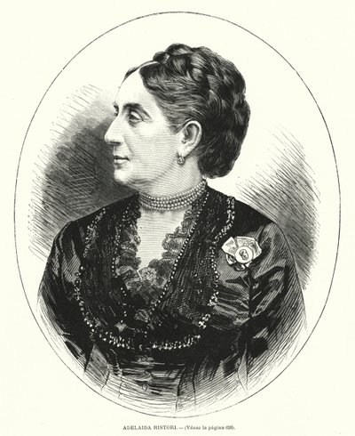 Adelaide Ristori , italská herečka (litho) od Spanish School