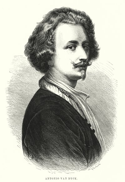 Anthony van Dyck , vlámský umělec (litho) od Spanish School