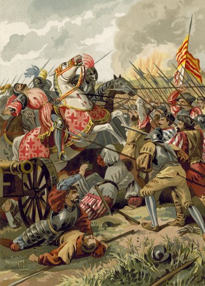 Bitva u Cerignoly, Itálie, 1503 od Spanish School
