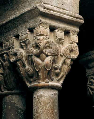 Hlavní město sloupu z kostela Santa Maria de l