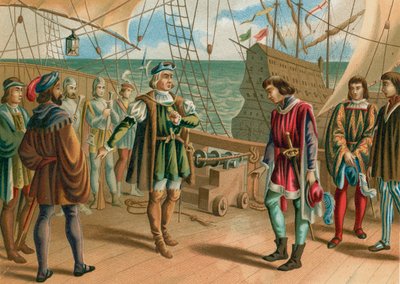 Kolumbus ignoruje rozkazy portugalského admirála od Spanish School