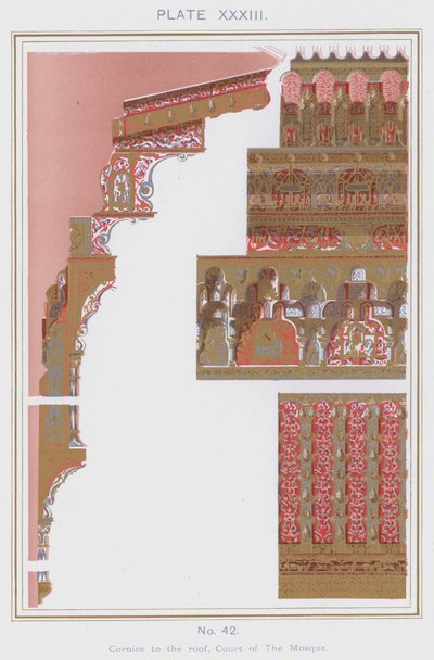 Římsa až po střechu, Court of the Mosque (barva lito) od Spanish School
