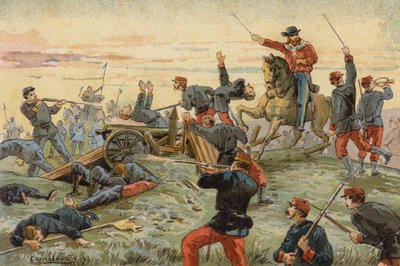 Giuseppe Garibaldi v bitvě u San Antonio del Santo, Uruguayská občanská válka, 1846 od Spanish School
