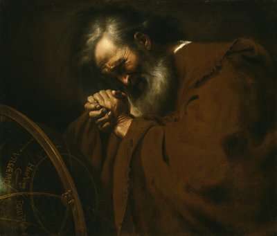 Hérakleitos, plačící filozof, kolem roku 1630 od Spanish School