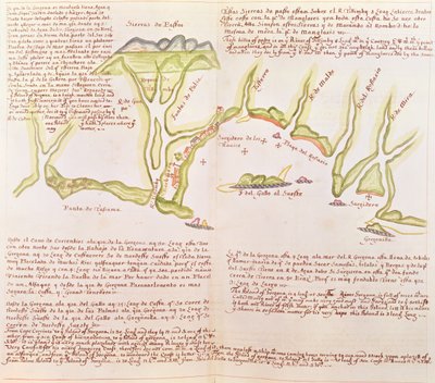 Ostrov Gallo, Ekvádor, cca 1530-1541 (vellum) od Spanish School