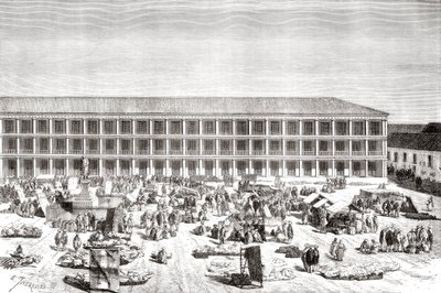 La Casa de los Portales, Plaza de Simon Bolivar, dříve Plaza de la Constitución, Bogotá, Kolumbie od Spanish School