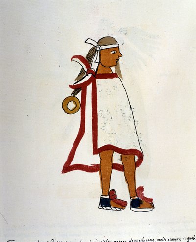 Muž aztéckého lidu v Codex Vaticanus 3738 (Codex Vat. Rios). Faksimile rukopisu dominikána Pedra de los Rios, mezi 1570 a 1589, Bibl. Vatikán. od Spanish School