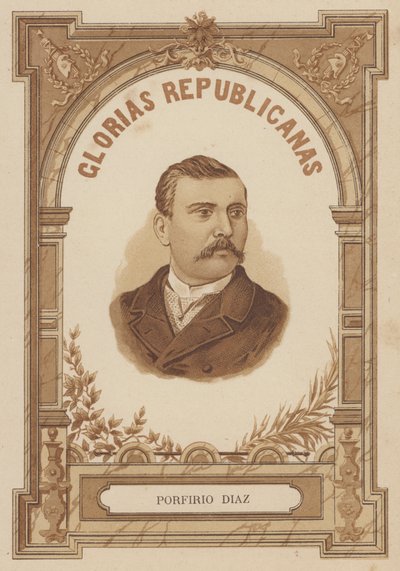 Porfirio Diaz , mexický voják a politik (litho) od Spanish School