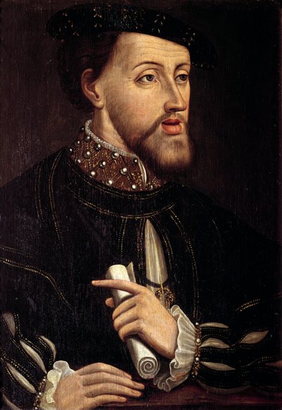 Portrét Karla V. (1500-1558) německého císaře Malba španělské školy. 16. století od Spanish School