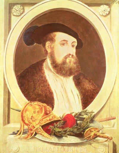 Portrét Hernana Cortése (1485-1547) od Spanish School