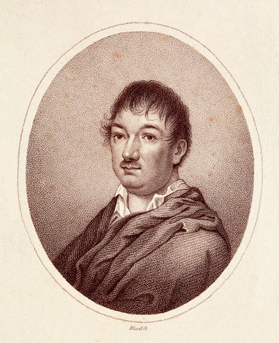 Portrét Leandra Fernandeze de Moratina (1760-1828), španělského spisovatele. Rytina 19. století. Národní knihovna v Madridu. od Spanish School