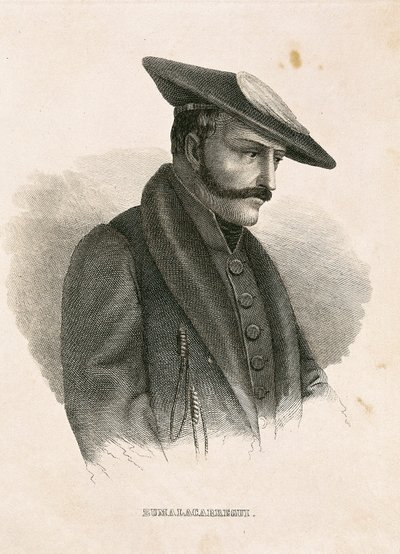 Portrét Tomáše ZUMALACARREGUI (1788-1835), postava ze španělského tažení nebo války za nezávislost a první karlistické války (rytina) od Spanish School